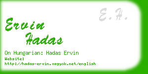 ervin hadas business card